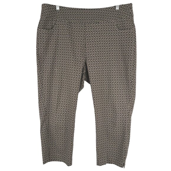 Lulu B Cropped Pull On Pants Womens Size 16 Geometric Print Stretch PT-2447 - Picture 1 of 11